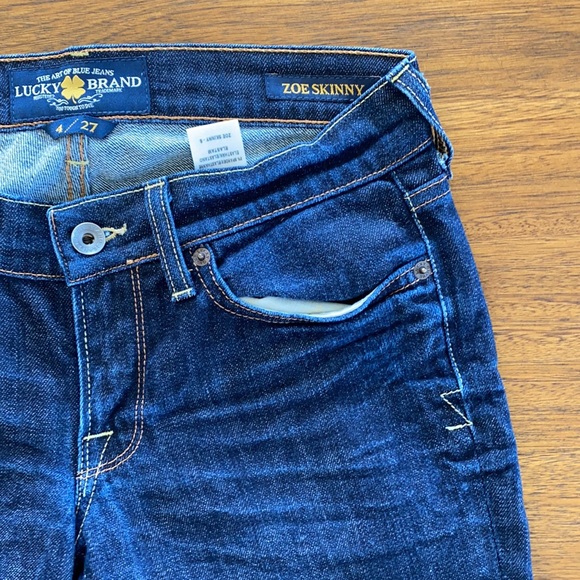 Lucky Brand Zoe Skinny Dark Jeans 4/27 - Picture 5 of 14